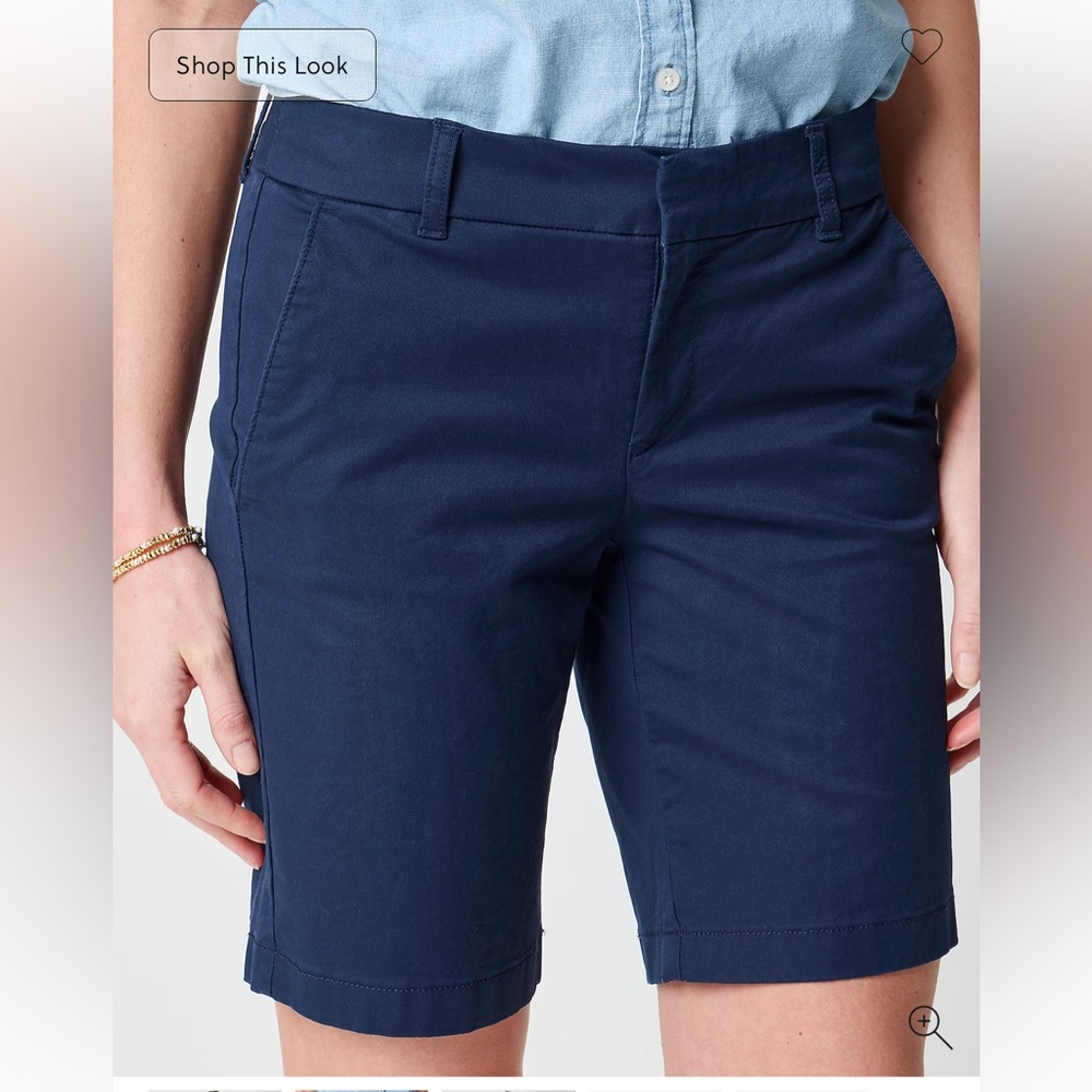 NWT J. Crew Frankie 9” Women's Bermuda Shorts. Size 10 Color GREEN - Picture 2 of 6